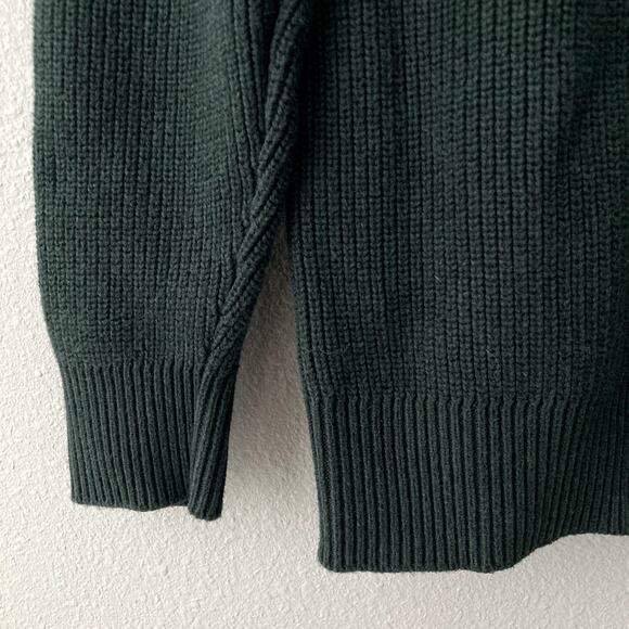 Gap Quarter Zip Mock Neck Knit Sweater - Forest Green - Small - Picture 5 of 9